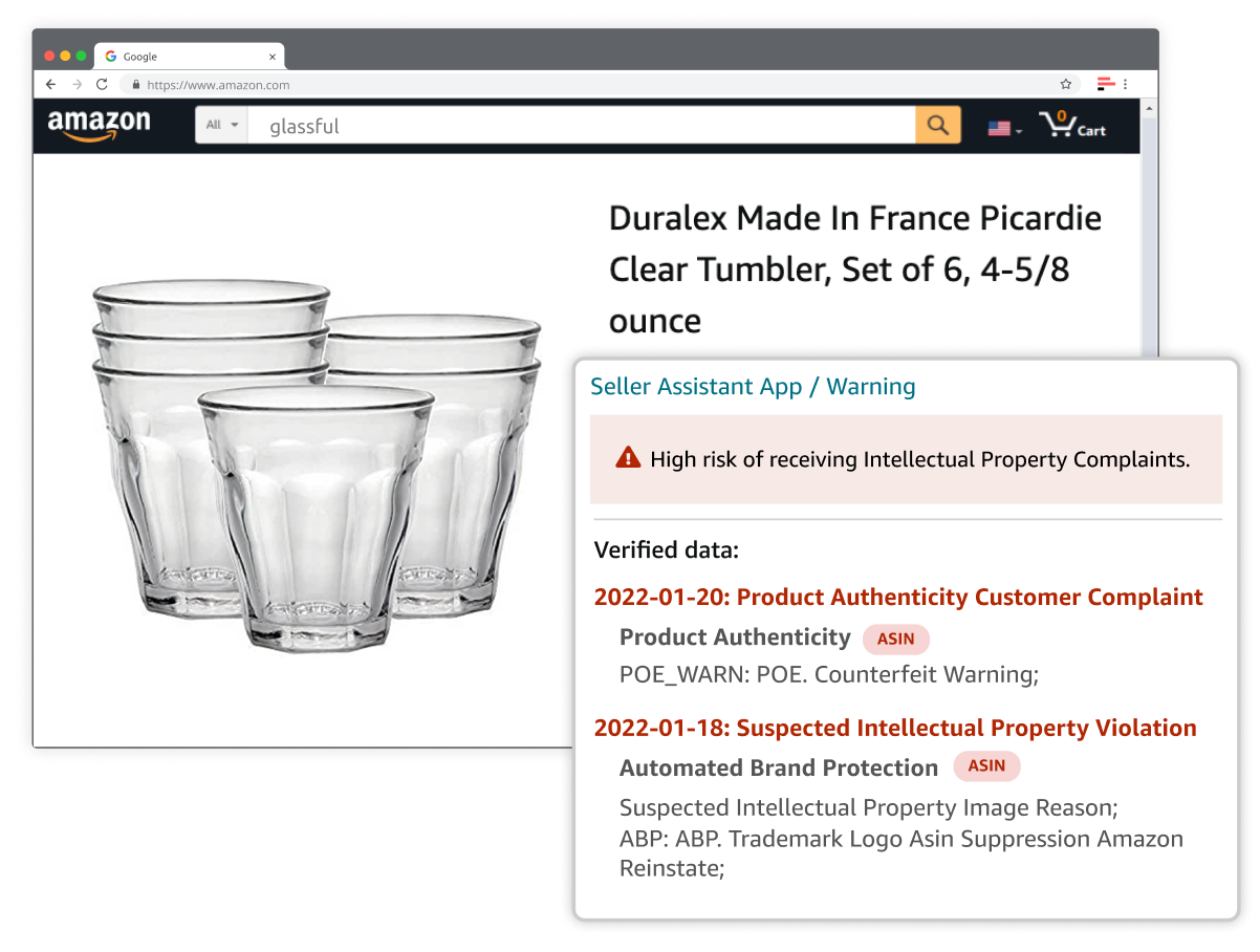 Seller Assistant App Warning extension